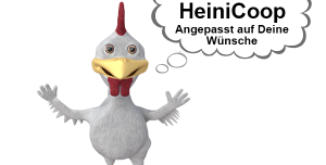 Heinicoop Huhn Heini Denkblase